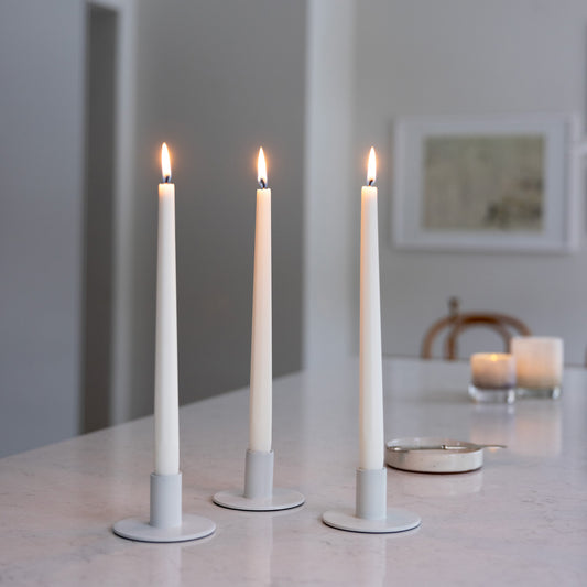 Prismaljus 4er-Pack Weiß I Achteckiges Design  I Ø 21 x H 280 mm