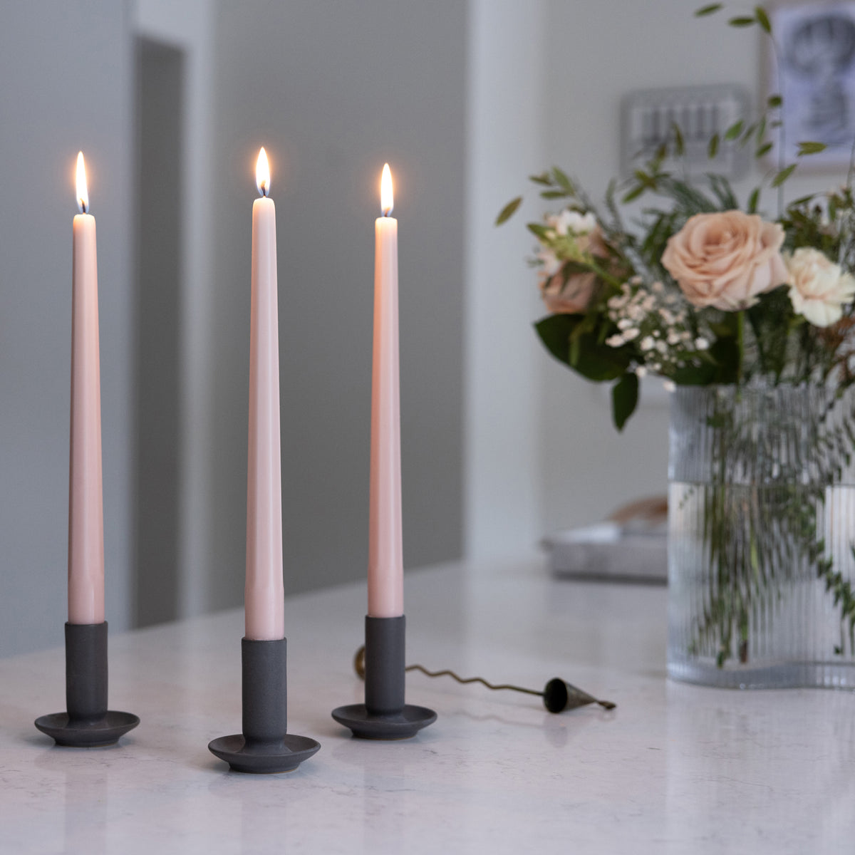 Prismaljus 4er-Pack Rosé I Achteckiges Design I Ø 21 x H 280 mm