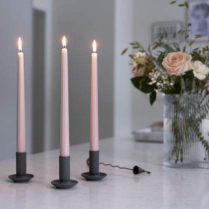 Prismaljus 4er-Pack Rosé I Achteckiges Design I Ø 21 x H 280 mm