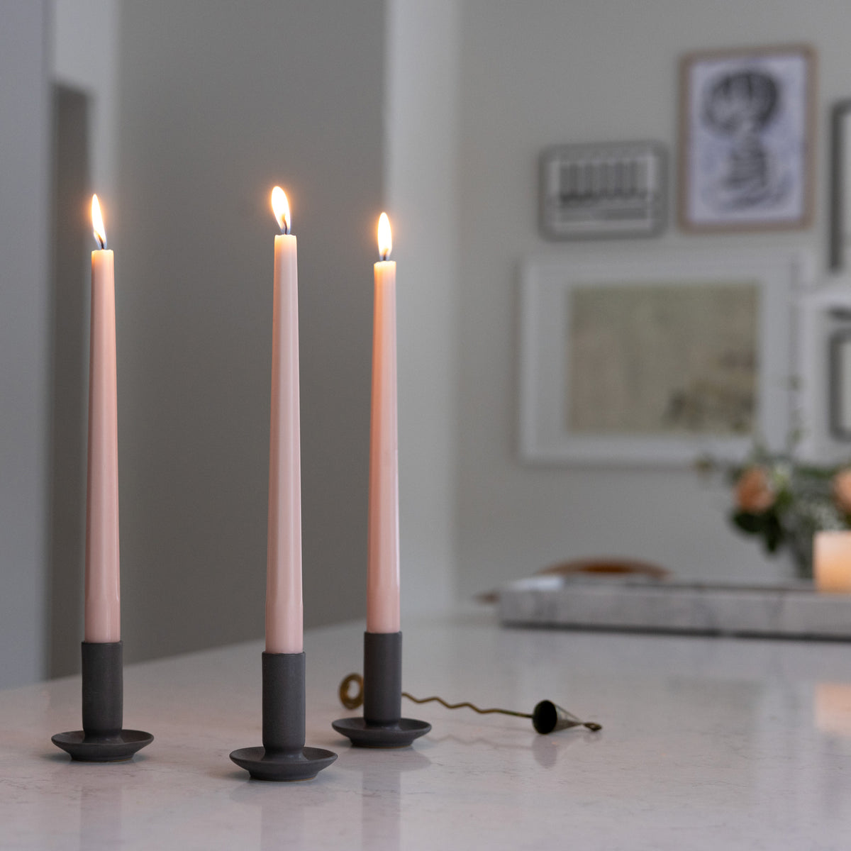 Prismaljus 4er-Pack Rosé I Achteckiges Design I Ø 21 x H 280 mm