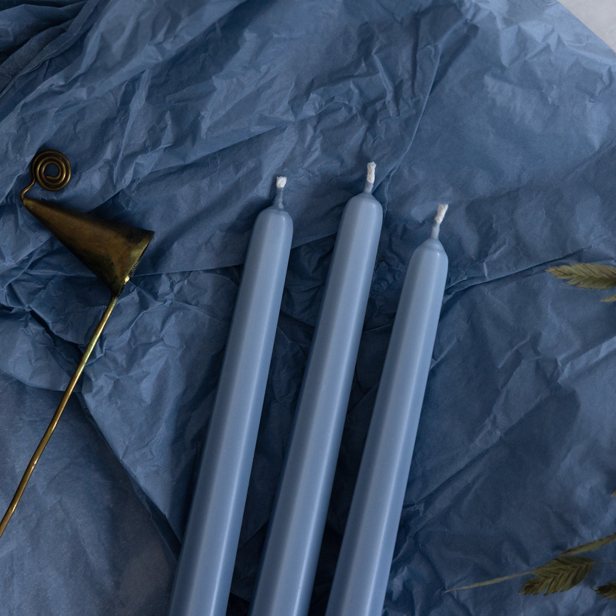 Prismaljus 4er-Pack Taubenblau I Achteckiges Design I Ø 21 x H 280 mm