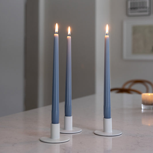 Prismaljus 4er-Pack Taubenblau I Achteckiges Design I Ø 21 x H 280 mm