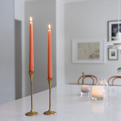 Prismaljus 4er-Pack Apricot I Achteckiges Design I Ø 21 x H 280 mm