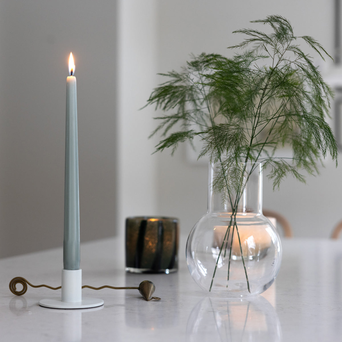 Prismaljus 4er-Pack Salbei I Achteckiges Design I Ø 21 x H 280 mm