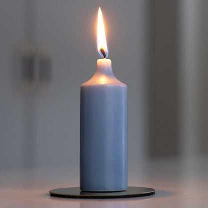 Kupéljus 4er-Pack Taubenblau I Teelichtformat Ø 38 mm x H 110 mm