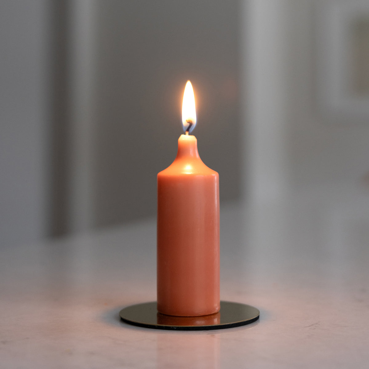 Kupéljus 4er-Pack Apricot | Teelichtformat Ø 38 mm x H 110 mm