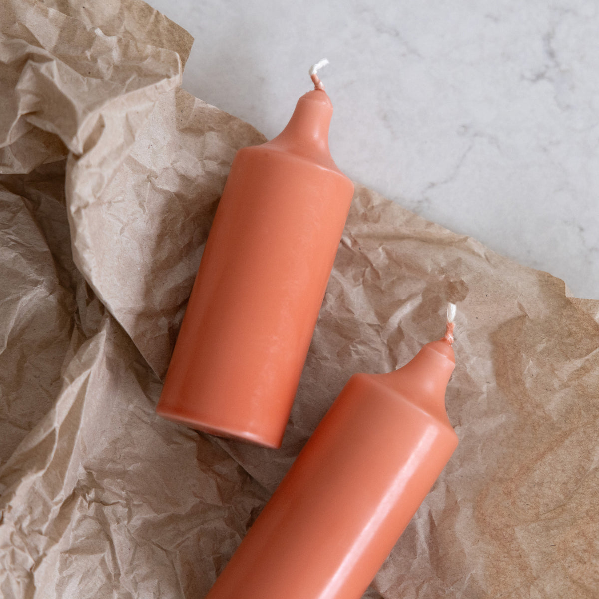 Kupéljus 4er-Pack Apricot | Teelichtformat Ø 38 mm x H 110 mm