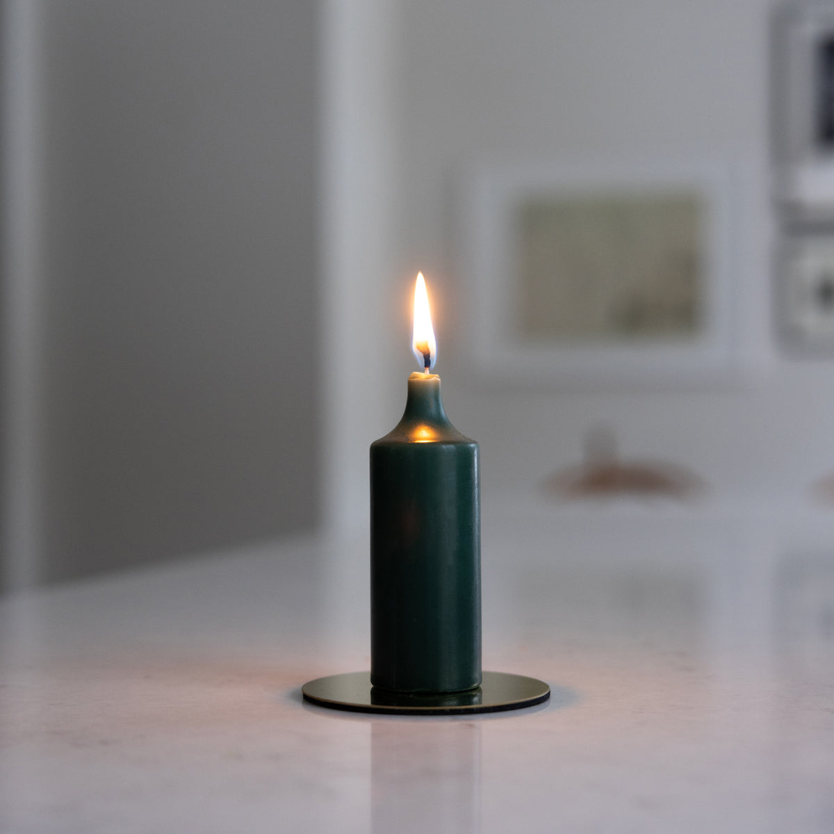 Kupéljus 4er-Pack Tannengrün | Teelichtformat Ø 38 mm x H 110 mm