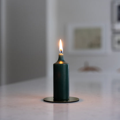 Kupéljus 4er-Pack Tannengrün | Teelichtformat Ø 38 mm x H 110 mm