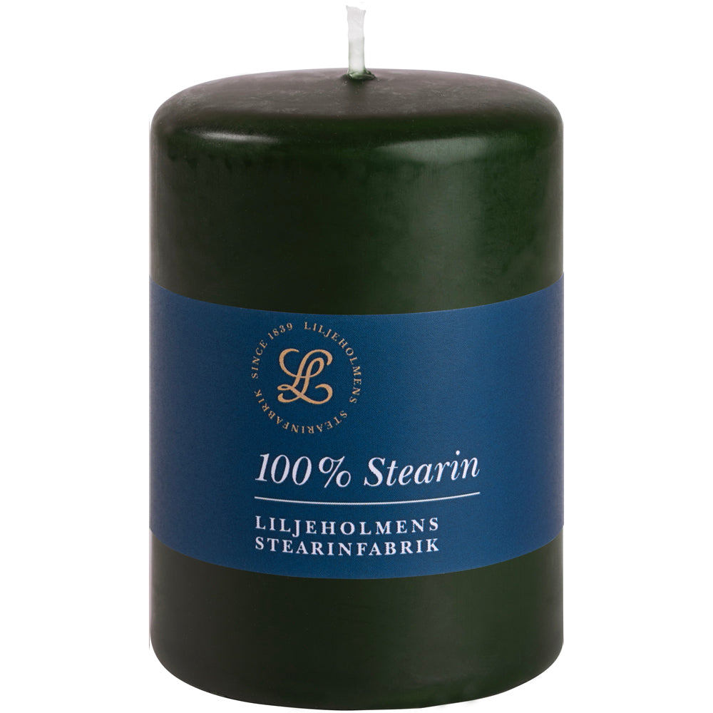 Blockkerze Tannengrün Ø 68 x H100 mm – 100 % Stearin