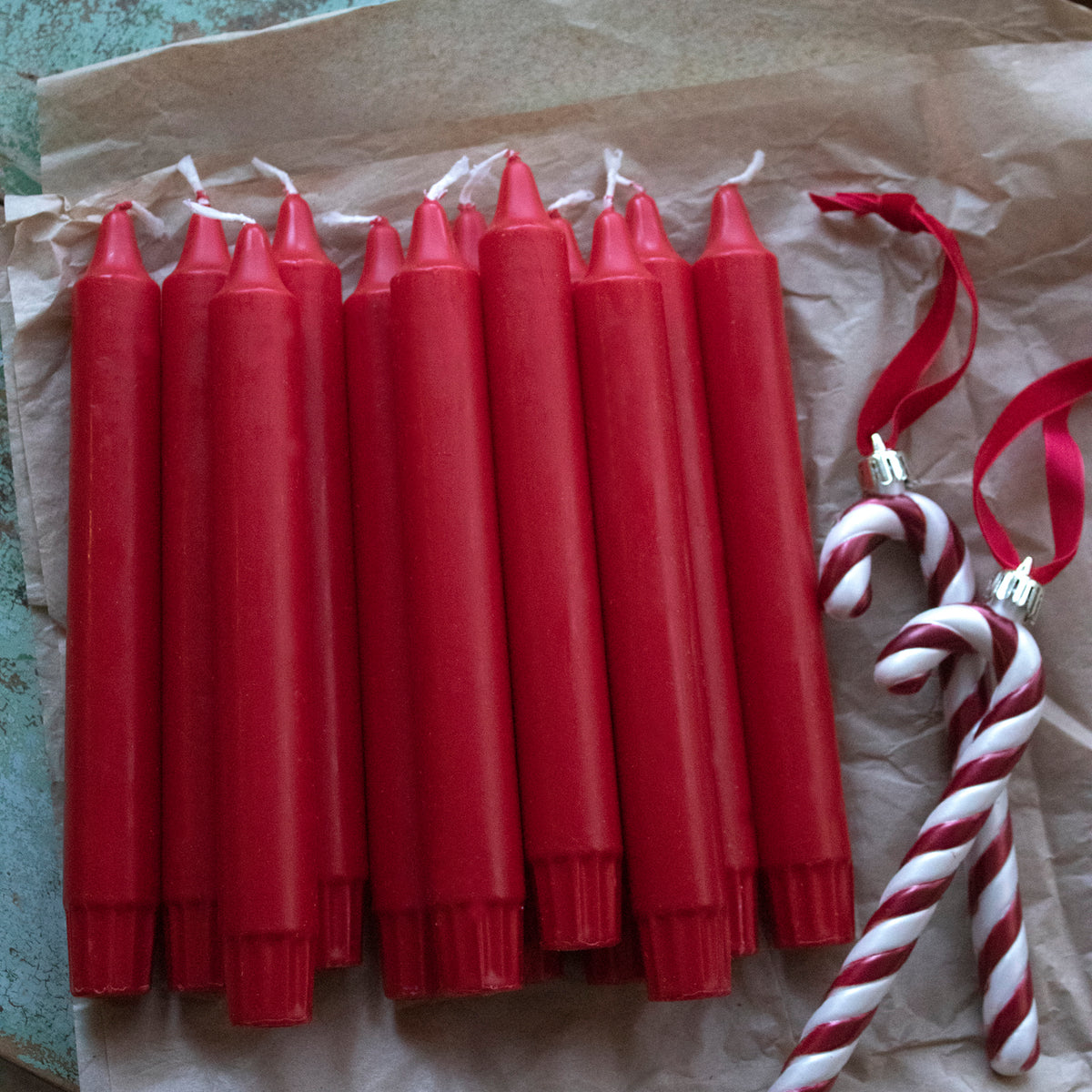 Kronljus Stabkerzen 4er-Pack Rot I  Ø 23 x H 200 mm – 100 % Stearin
