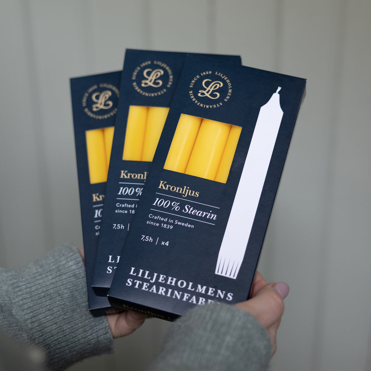 Kronljus Stabkerzen Gelb – 4er Pack I Ø 23 x H 200 mm – 100 % Stearin