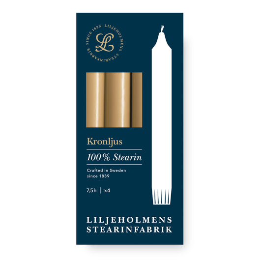 Kronljus Stabkerzen Honig – 4er Pack I Ø 23 x H 200 mm – 100 % Stearin