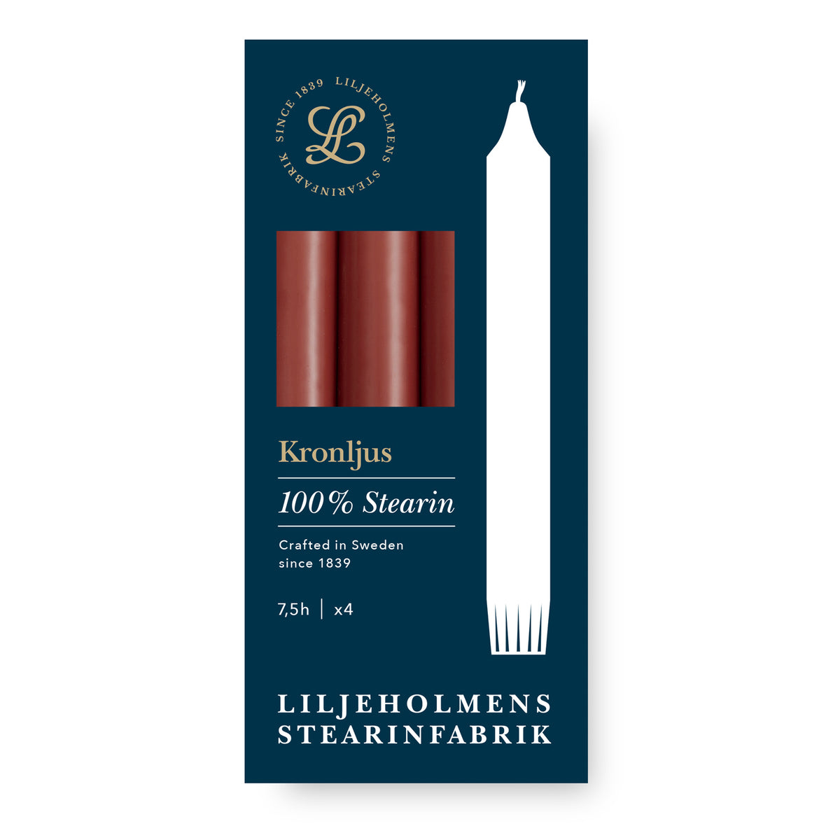 Kronljus Stabkerzen Terracotta - 4er-Pack I 100 % Stearin