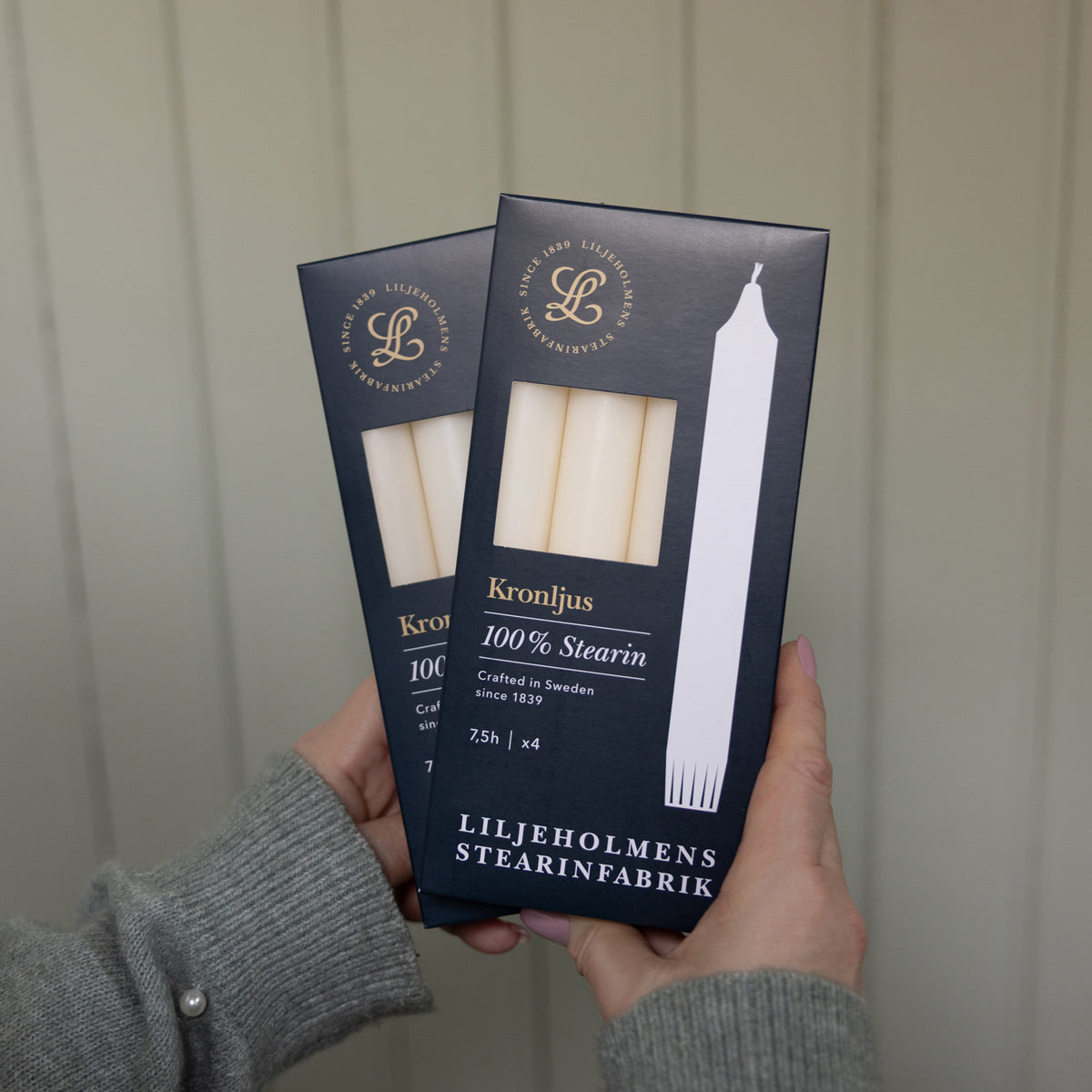 Kronljus Stabkerzen Crème – 4er Pack I Ø 23 x H 200 mm – 100 % Stearin