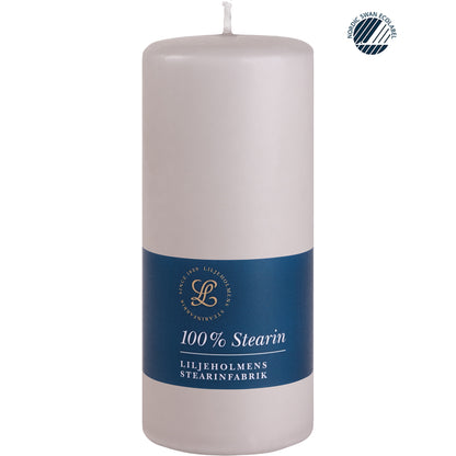 Blockkerze 58x130 mm I Nebelgrau - 100% Stearin