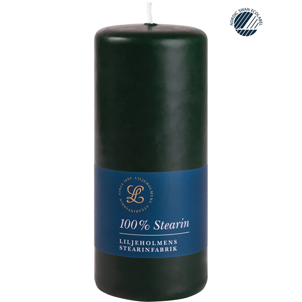 Blockkerze Tannengrün I Ø 58 x H130 mm – 100 % Stearin