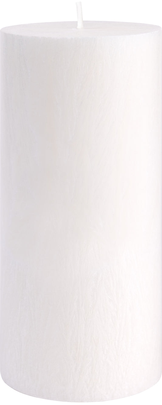 Shea Blockkerze Weiß I Ø 67 x H150 mm  - durchgefärbt