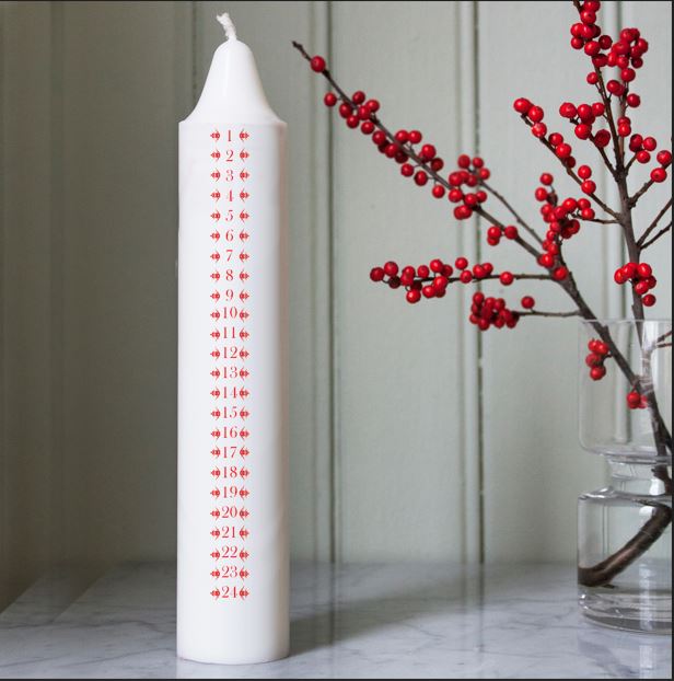 Adventskalenderljus Maxi Allmoge - Adventskerze aus 100 % Stearin
