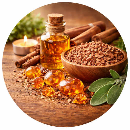 4 Duft-Stumpenkerzen Amber Sandalwood | 110 x 58 mm