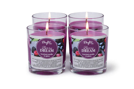 4 Duftkerzen im Glas Berry Dream | 86 x 70 mm