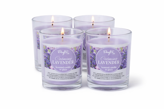 4 Duftkerzen im Glas Calming Lavender | 86 x 70 mm