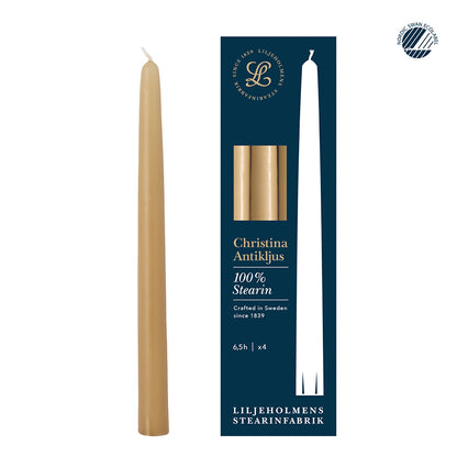 Christina Antikljus 4er-Pack Honig I Ø 22 x H 255 mm – 100 % Stearin