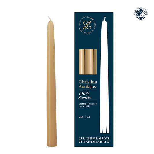 Christina Antikljus 4er-Pack Honig I Ø 22 x H 255 mm – 100 % Stearin