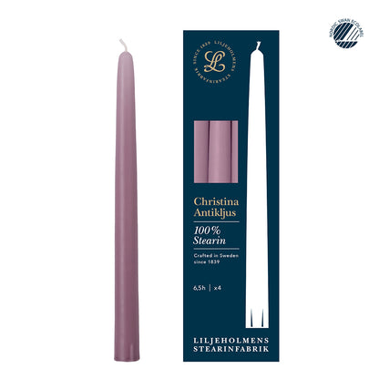 Christina Antikljus 4er-Pack Malve I Ø 22 x H255 mm – 100 % Stearin