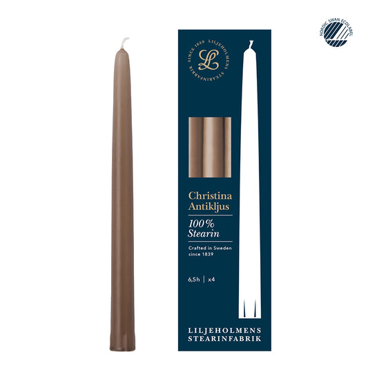 Christina Antikljus 4er-Pack Nougat I Ø 22 x H 255 mm – 100 % Stearin