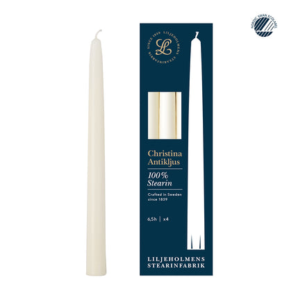 Christina Antikljus 4er-Pack Crème I  Ø 22 x H255 mm – 100 % Stearin