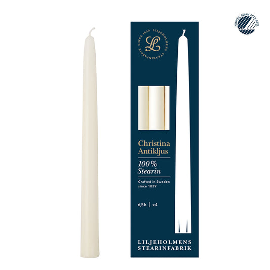 Christina Antikljus 4er-Pack Crème I  Ø 22 x H255 mm – 100 % Stearin