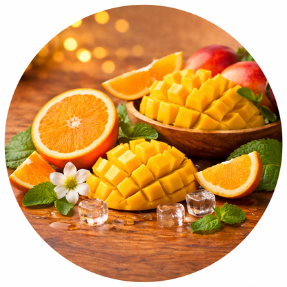 4 Duft-Stumpenkerzen Orange Mango | 110 x 58 mm