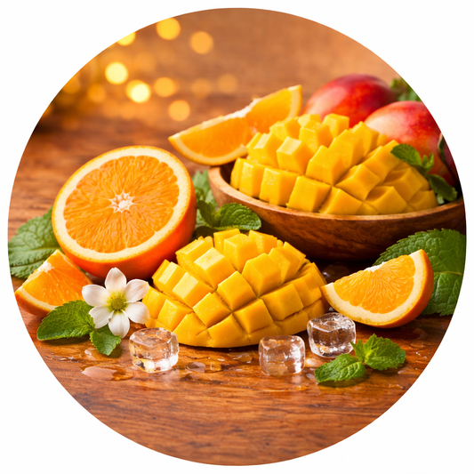 4 Duft-Stumpenkerzen Orange Mango | 110 x 58 mm