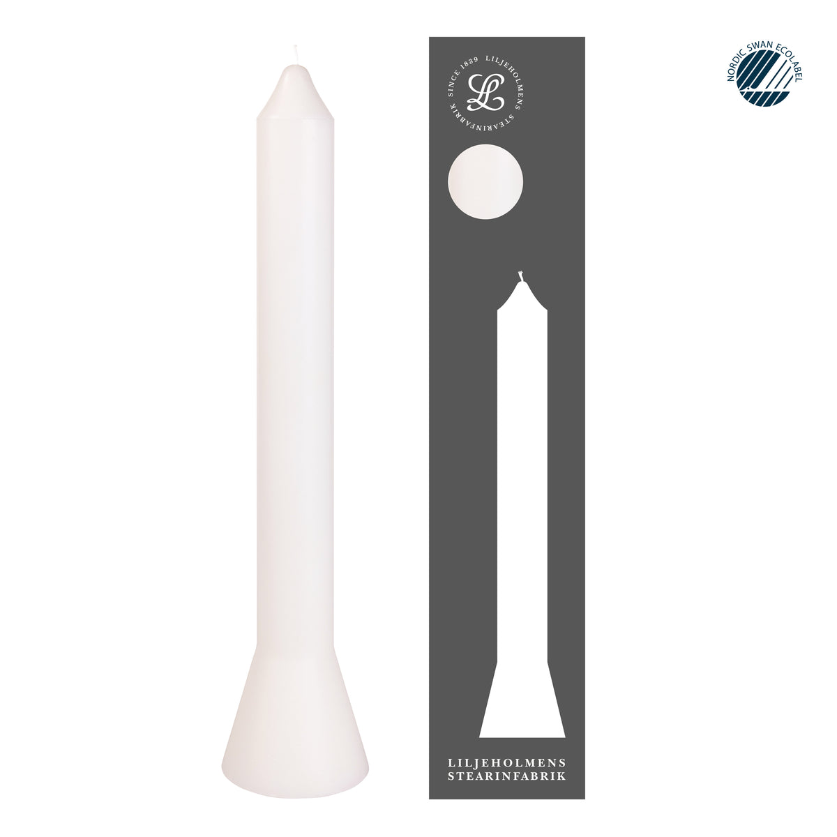 Premiumkerze Anna Weiß I Selbstlöschend I Ø 39 x H 360 mm